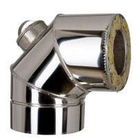 Коліно термо 90 нерж\нерж з ревізією 1мм Aisi321 d140/200