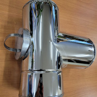 Трійник термо 87 нерж\оц з ревізією 0.5мм Aisi304 d500/560